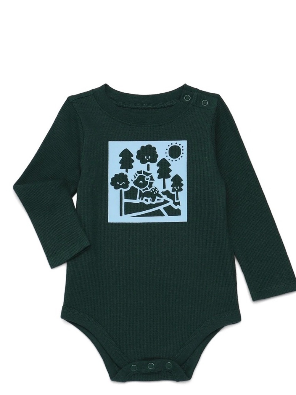 Baby Boy Graphic Thermal Bodysuit with Long Sleeves